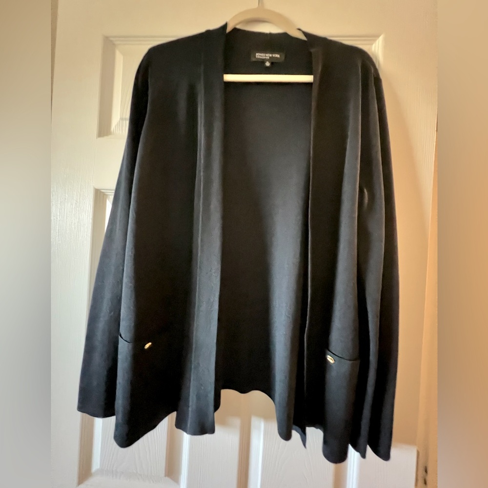 Jones New York Navy Knit Cardigan Sweater